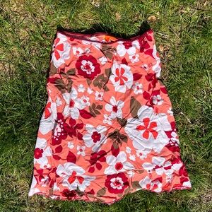 Roxy Floral Swim Sarong in Red and White